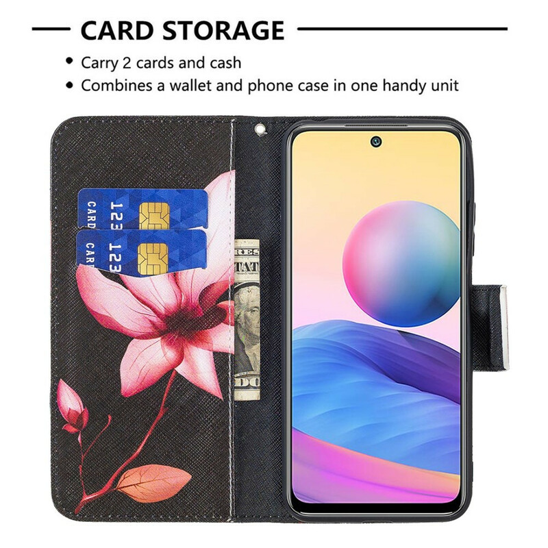 Housse Xiaomi Redmi Note 10 5G / Poco M3 Pro 5G Fleur Rose Housse Xiaomi Redmi Note 10 5G / Poco M3 Pro 5G Fleur Rose