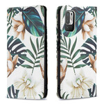 Flip Cover Xiaomi Redmi Note 10 5G / Poco M3 Pro 5G Feuilles Flip Cover Xiaomi Redmi Note 10 5G / Poco M3 Pro 5G Feuilles