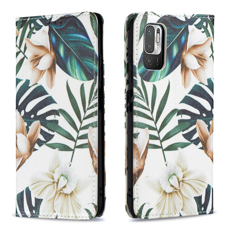 Flip Cover Xiaomi Redmi Note 10 5G / Poco M3 Pro 5G Feuilles Flip Cover Xiaomi Redmi Note 10 5G / Poco M3 Pro 5G Feuilles