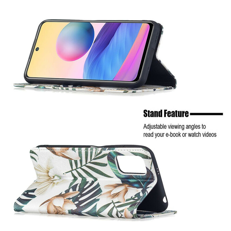 Flip Cover Xiaomi Redmi Note 10 5G / Poco M3 Pro 5G Feuilles Flip Cover Xiaomi Redmi Note 10 5G / Poco M3 Pro 5G Feuilles
