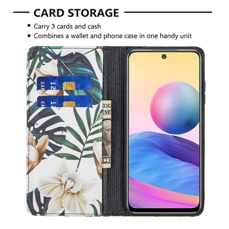 Flip Cover Xiaomi Redmi Note 10 5G / Poco M3 Pro 5G Feuilles Flip Cover Xiaomi Redmi Note 10 5G / Poco M3 Pro 5G Feuilles