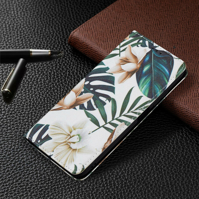 Flip Cover Xiaomi Redmi Note 10 5G / Poco M3 Pro 5G Feuilles Flip Cover Xiaomi Redmi Note 10 5G / Poco M3 Pro 5G Feuilles
