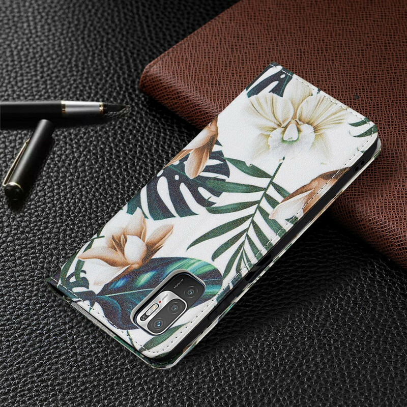 Flip Cover Xiaomi Redmi Note 10 5G / Poco M3 Pro 5G Feuilles Flip Cover Xiaomi Redmi Note 10 5G / Poco M3 Pro 5G Feuilles