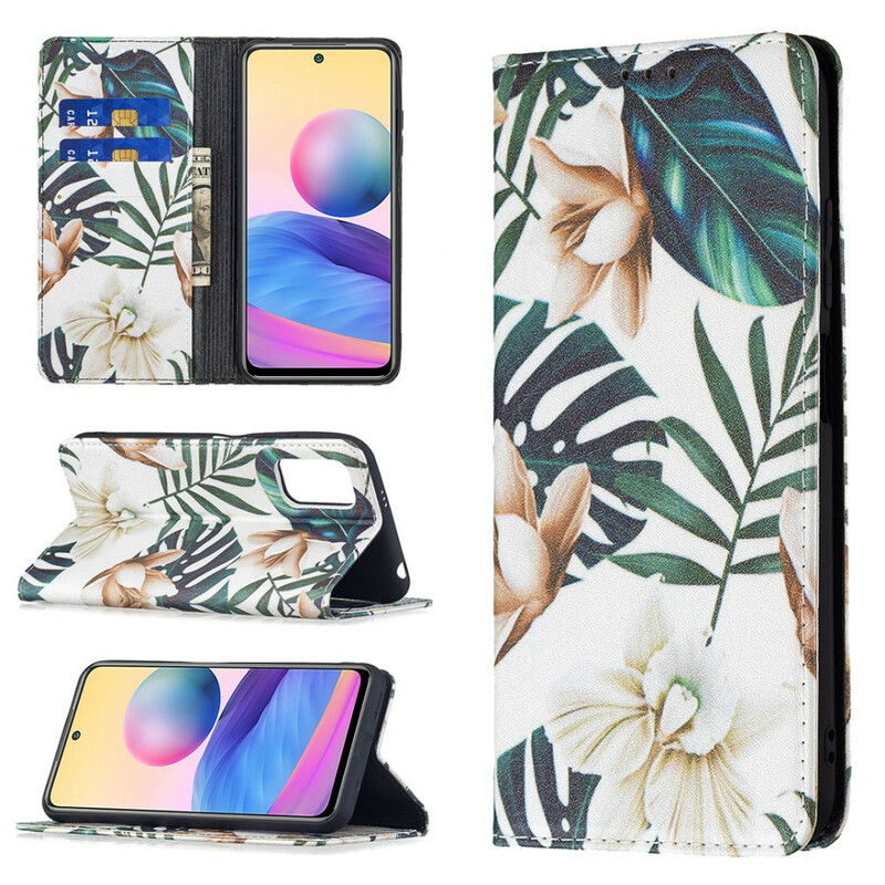 Flip Cover Xiaomi Redmi Note 10 5G / Poco M3 Pro 5G Feuilles Flip Cover Xiaomi Redmi Note 10 5G / Poco M3 Pro 5G Feuilles