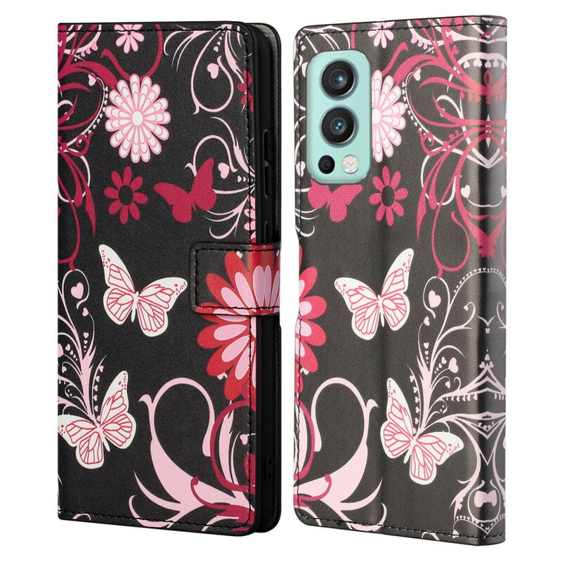 Housse OnePlus Nord 2 5G Variations Papillons à Lanière Housse OnePlus Nord 2 5G Variations Papillons à Lanière