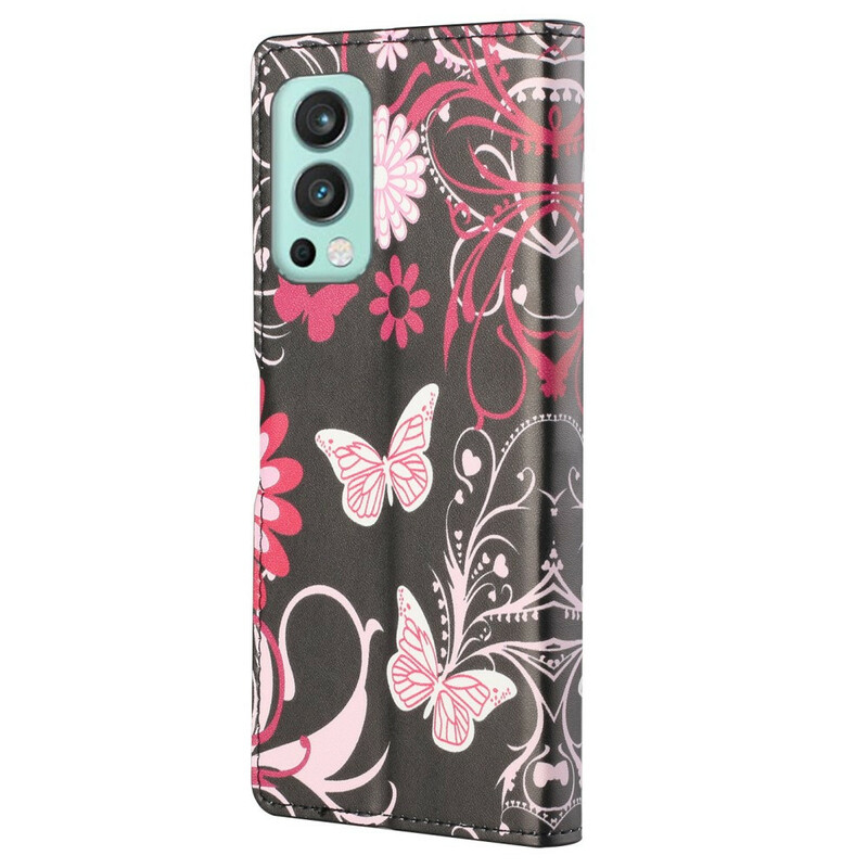 Housse OnePlus Nord 2 5G Variations Papillons à Lanière Housse OnePlus Nord 2 5G Variations Papillons à Lanière