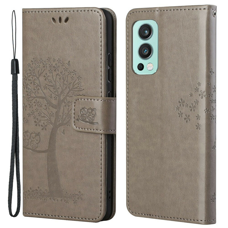 Housse OnePlus Nord 2 5G Arbre et Hiboux à Lanière Housse OnePlus Nord 2 5G Arbre et Hiboux à Lanière