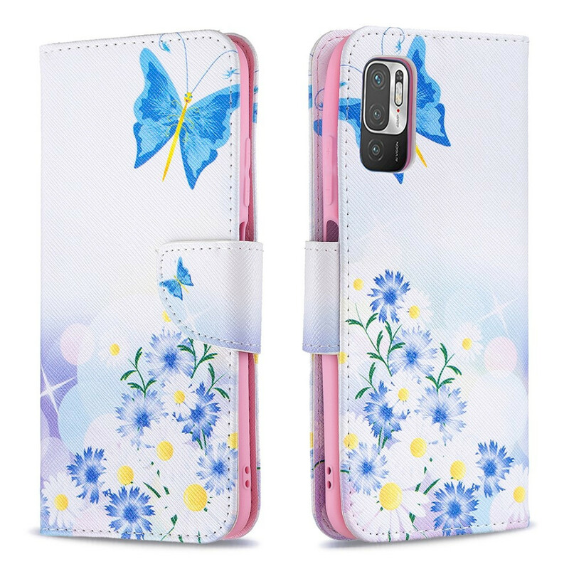 Housse Xiaomi Redmi Note 10 5G / Poco M3 Pro 5G Papillons et Fleurs Housse Xiaomi Redmi Note 10 5G / Poco M3 Pro 5G Papillons et Fleurs