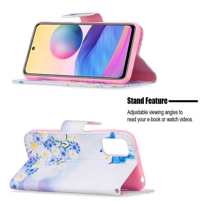 Housse Xiaomi Redmi Note 10 5G / Poco M3 Pro 5G Papillons et Fleurs Housse Xiaomi Redmi Note 10 5G / Poco M3 Pro 5G Papillons et Fleurs