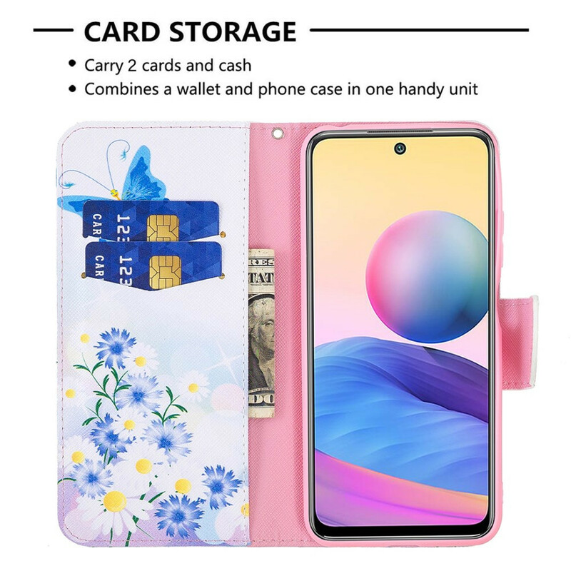 Housse Xiaomi Redmi Note 10 5G / Poco M3 Pro 5G Papillons et Fleurs Housse Xiaomi Redmi Note 10 5G / Poco M3 Pro 5G Papillons et Fleurs