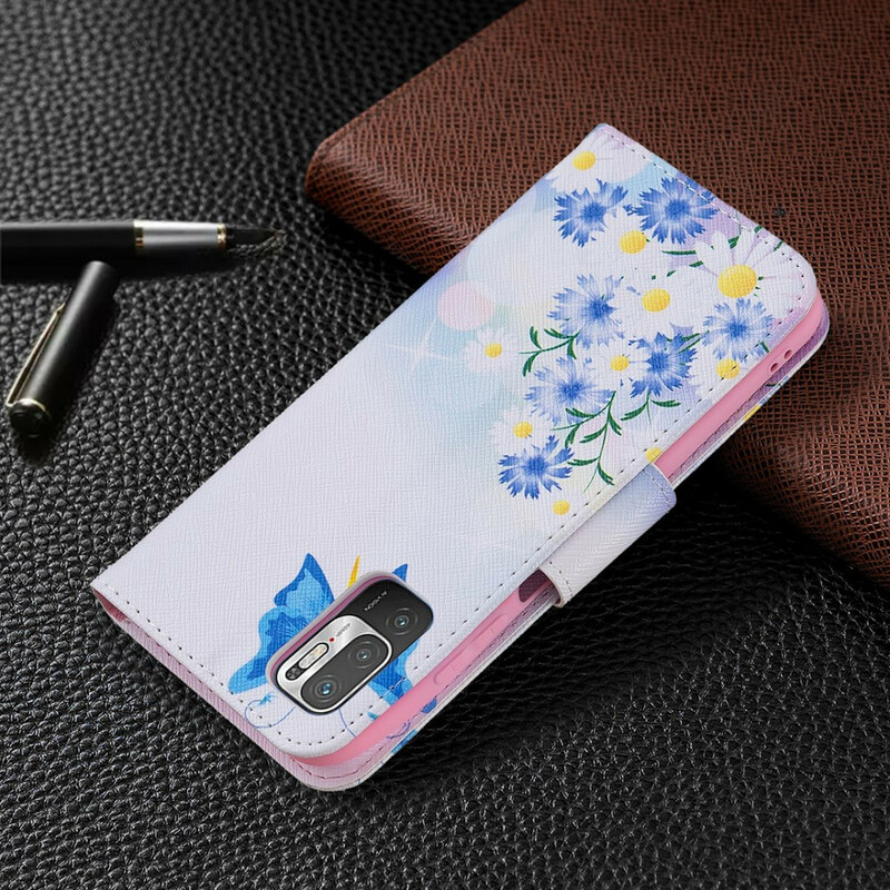 Housse Xiaomi Redmi Note 10 5G / Poco M3 Pro 5G Papillons et Fleurs Housse Xiaomi Redmi Note 10 5G / Poco M3 Pro 5G Papillons et Fleurs