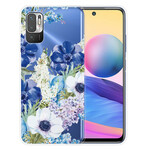 Coque Xiaomi Redmi Note 10 5G / Poco M3 Pro 5G Fleurs Bleues Aquarelle