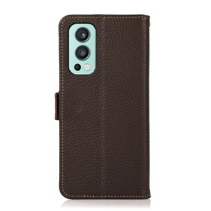 Housse OnePlus Nord 2 5G Cuir Litchi KHAZNEH