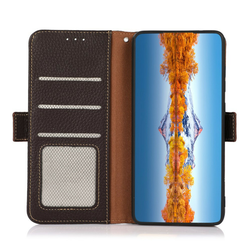 Housse OnePlus Nord 2 5G Cuir Litchi KHAZNEH