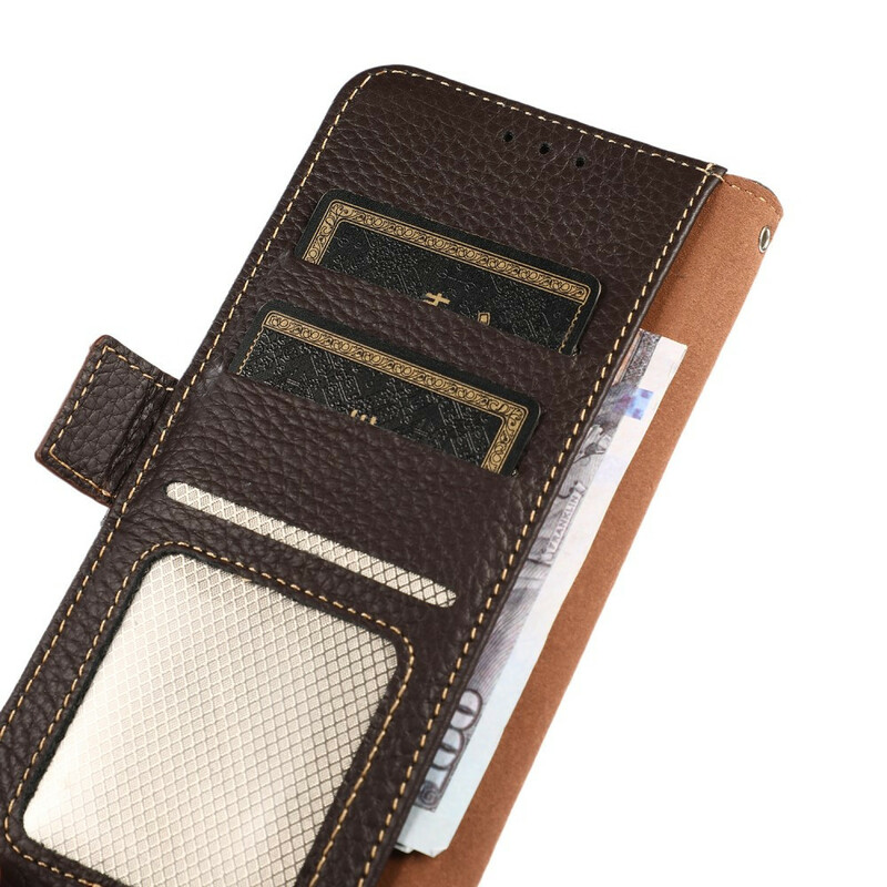 Housse OnePlus Nord 2 5G Cuir Litchi KHAZNEH