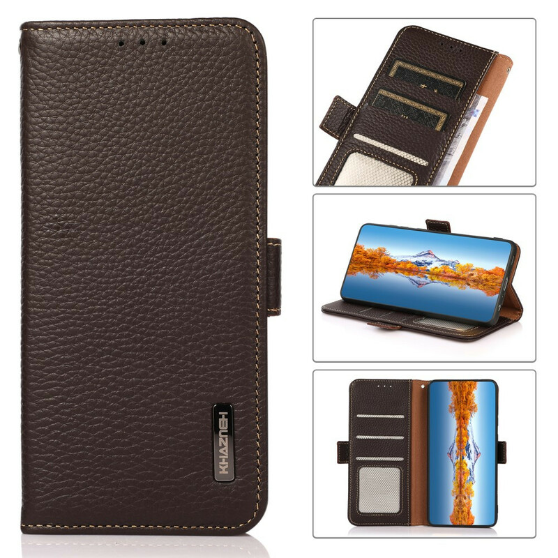 Housse OnePlus Nord 2 5G Cuir Litchi KHAZNEH