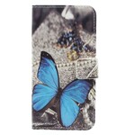 Housse Samsung Galaxy A5 2017 Papillon Bleu