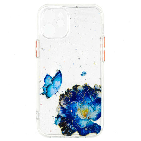 Coque iPhone 12 Mini Hybride Papillon Floral