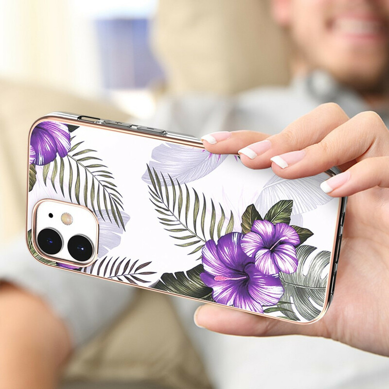 Coque iPhone 12 Mini Fleurs Violettes