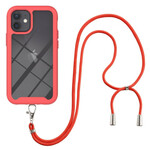 Coque iPhone 12 Mini Hybride avec Cordon et Contour Coloré