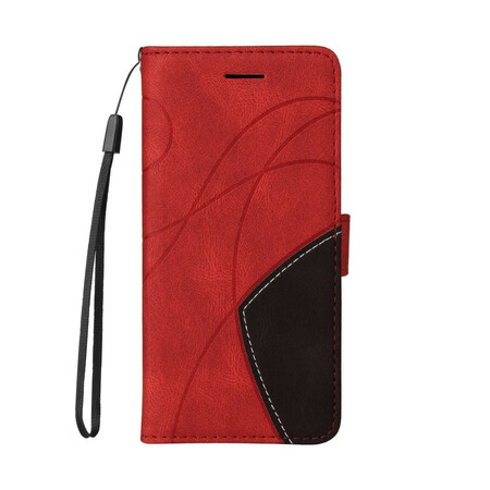 Housse iPhone 12 Mini Simili Cuir Bicolore Design