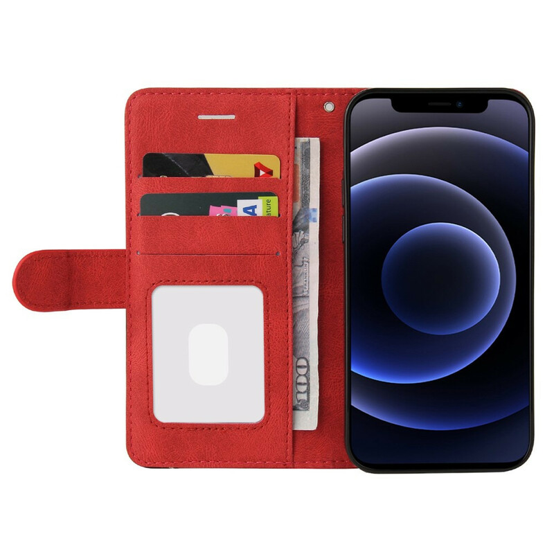 Housse iPhone 12 Mini Simili Cuir Bicolore Design