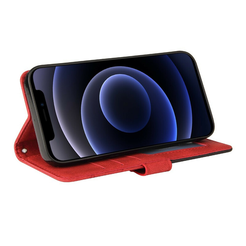 Housse iPhone 12 Mini Simili Cuir Bicolore Design