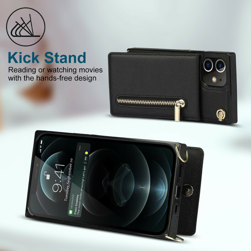 Coque iPhone 12 Mini Bandoulière Porte-cartes Coque iPhone 12 Mini Bandoulière Porte-cartes