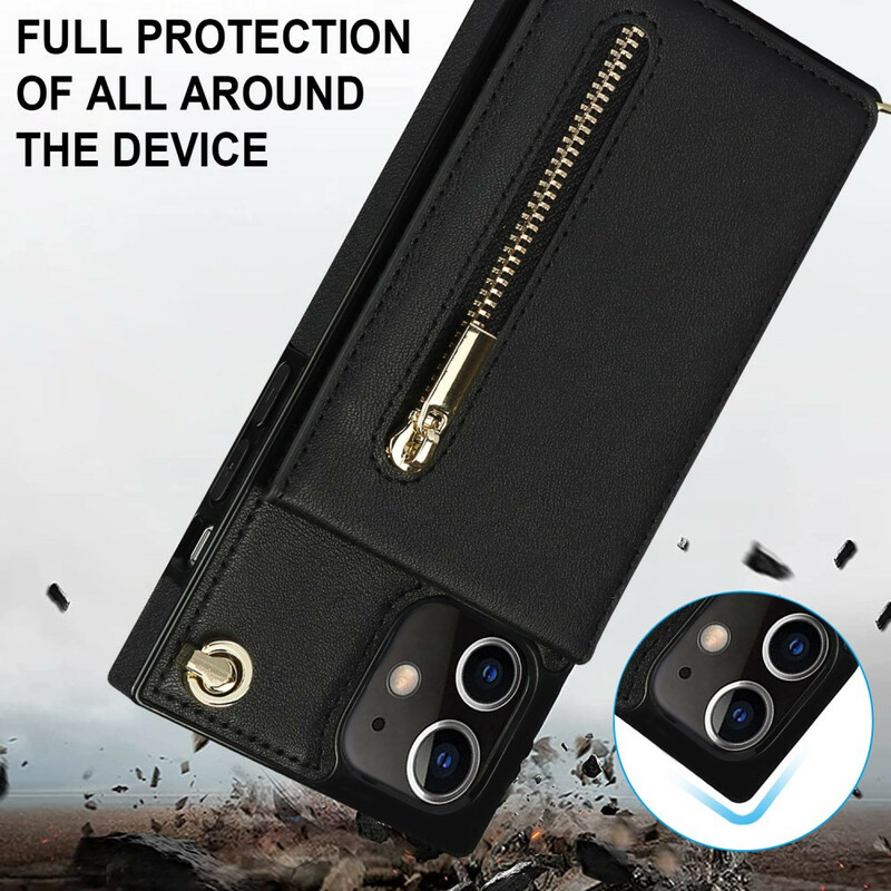 Coque iPhone 12 Mini Bandoulière Porte-cartes Coque iPhone 12 Mini Bandoulière Porte-cartes
