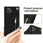 Coque iPhone 12 Mini Bandoulière Porte-cartes Coque iPhone 12 Mini Bandoulière Porte-cartes