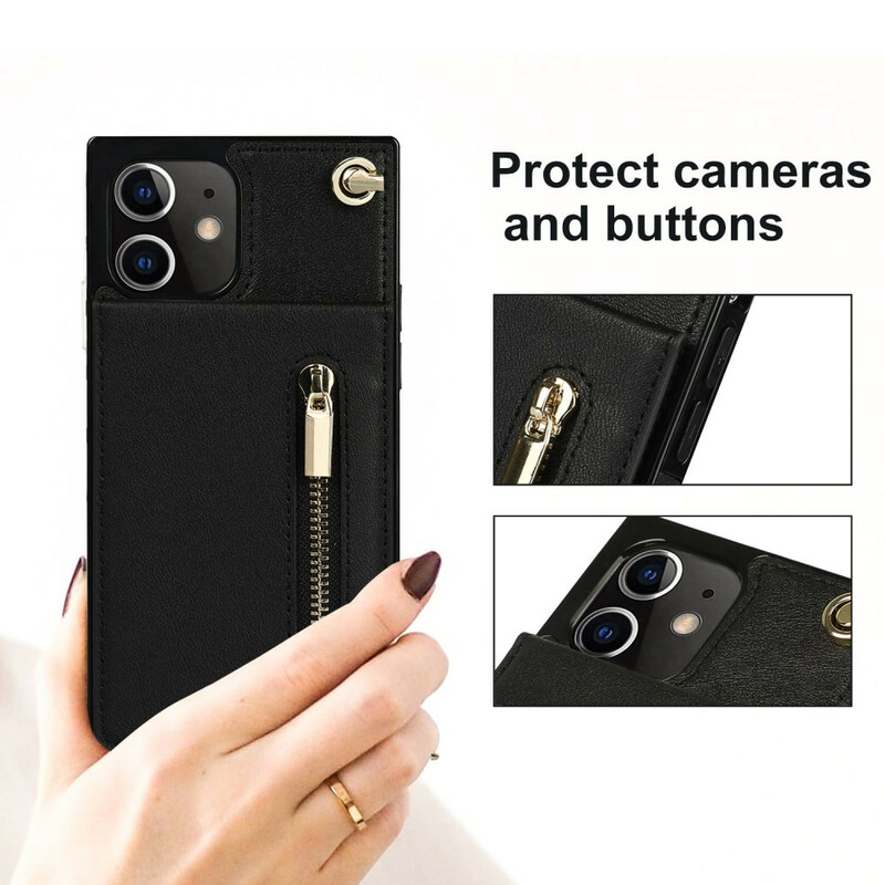 Coque iPhone 12 Mini Bandoulière Porte-cartes Coque iPhone 12 Mini Bandoulière Porte-cartes
