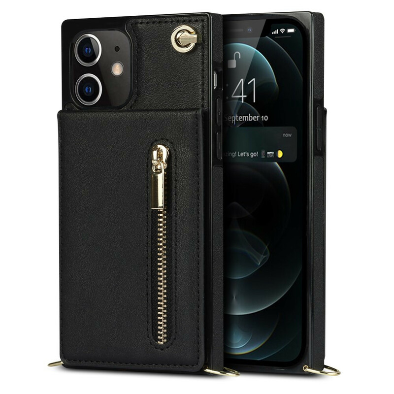Coque iPhone 12 Mini Bandoulière Porte-cartes Coque iPhone 12 Mini Bandoulière Porte-cartes