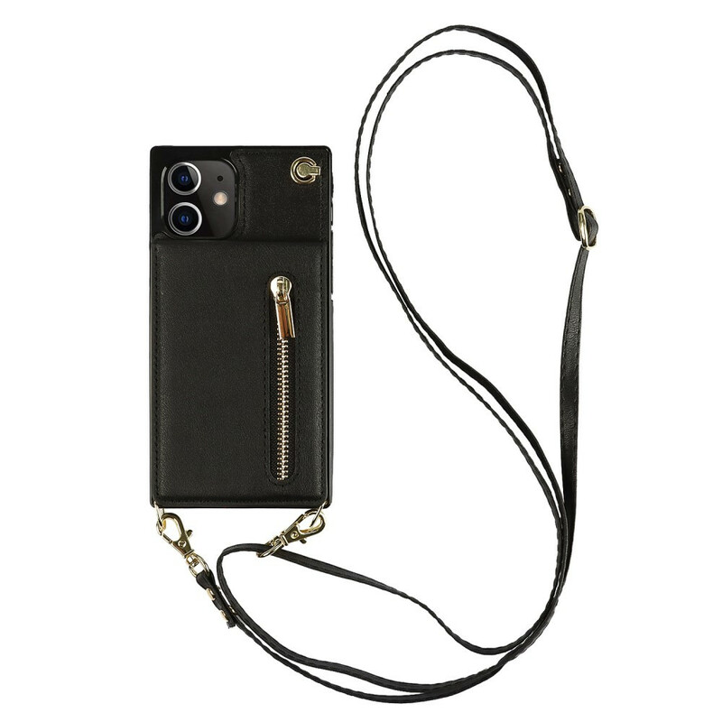 Coque iPhone 12 Mini Bandoulière Porte-cartes Coque iPhone 12 Mini Bandoulière Porte-cartes