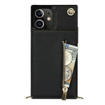 Coque iPhone 12 Mini Bandoulière Porte-cartes Coque iPhone 12 Mini Bandoulière Porte-cartes
