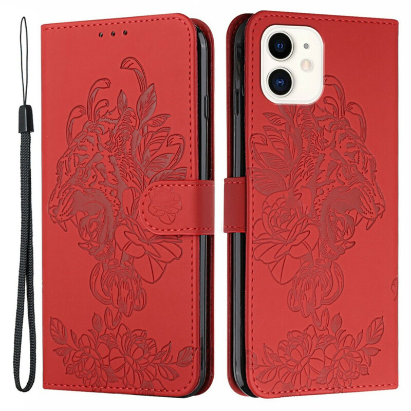 Housse iPhone 12 / 12 Pro Tigre Baroque à Lanière Housse iPhone 12 / 12 Pro Tigre Baroque à Lanière