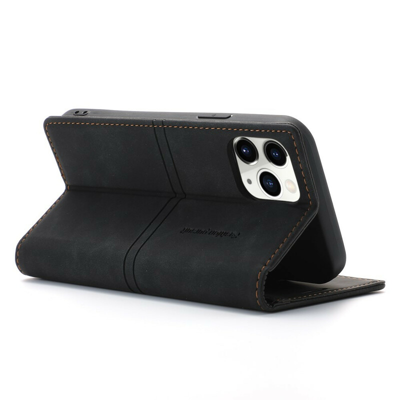 Flip Cover iPhone 12 / 12 Pro Effet Cuir Couture Flip Cover iPhone 12 / 12 Pro Effet Cuir Couture