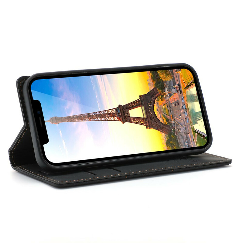 Flip Cover iPhone 12 / 12 Pro Effet Cuir Couture Flip Cover iPhone 12 / 12 Pro Effet Cuir Couture