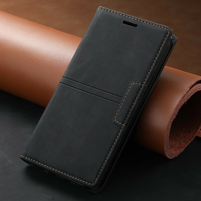 Flip Cover iPhone 12 / 12 Pro Effet Cuir Couture Flip Cover iPhone 12 / 12 Pro Effet Cuir Couture