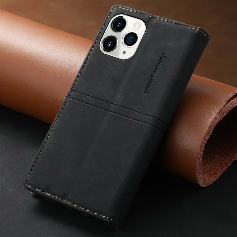 Flip Cover iPhone 12 / 12 Pro Effet Cuir Couture Flip Cover iPhone 12 / 12 Pro Effet Cuir Couture