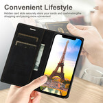 Flip Cover iPhone 12  / 12 Pro Effet Cuir Couture