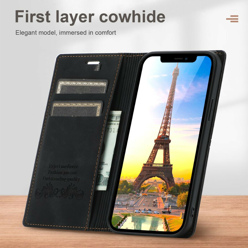 Flip Cover iPhone 12 / 12 Pro Effet Cuir Couture Flip Cover iPhone 12 / 12 Pro Effet Cuir Couture
