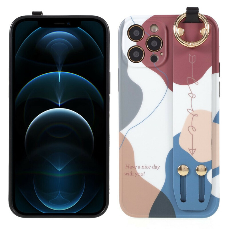 Coque iPhone 12 Pro avec Sangle Support Multicolore Coque iPhone 12 Pro avec Sangle Support Multicolore