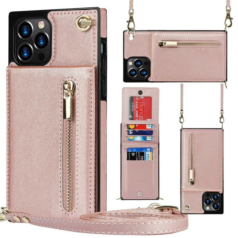 Coque iPhone 12 / 12 Pro Bandoulière Porte-cartes Coque iPhone 12 / 12 Pro Bandoulière Porte-cartes