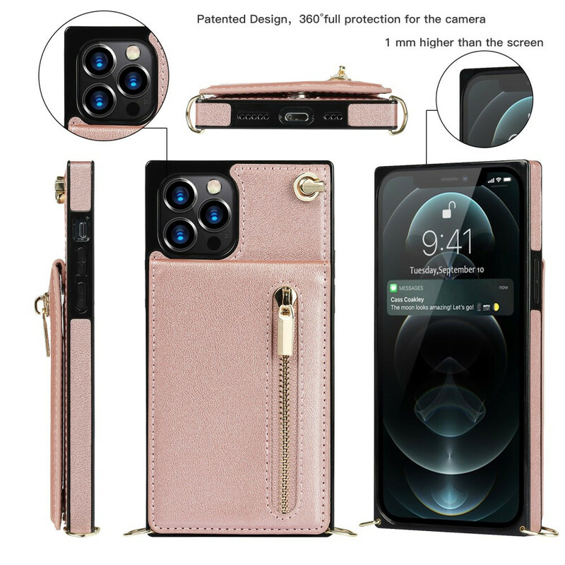 Coque iPhone 12 / 12 Pro Bandoulière Porte-cartes Coque iPhone 12 / 12 Pro Bandoulière Porte-cartes