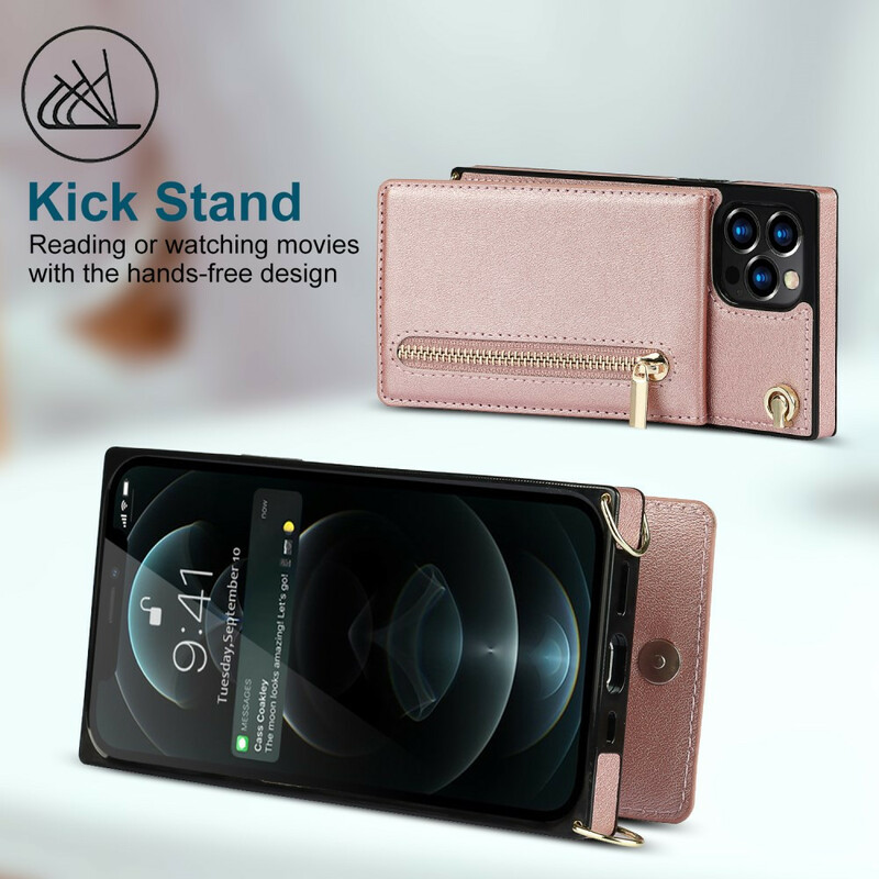 Coque iPhone 12 / 12 Pro Bandoulière Porte-cartes Coque iPhone 12 / 12 Pro Bandoulière Porte-cartes