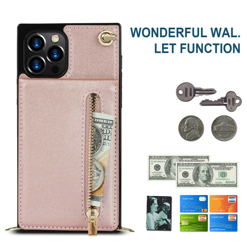 Coque iPhone 12 / 12 Pro Bandoulière Porte-cartes Coque iPhone 12 / 12 Pro Bandoulière Porte-cartes