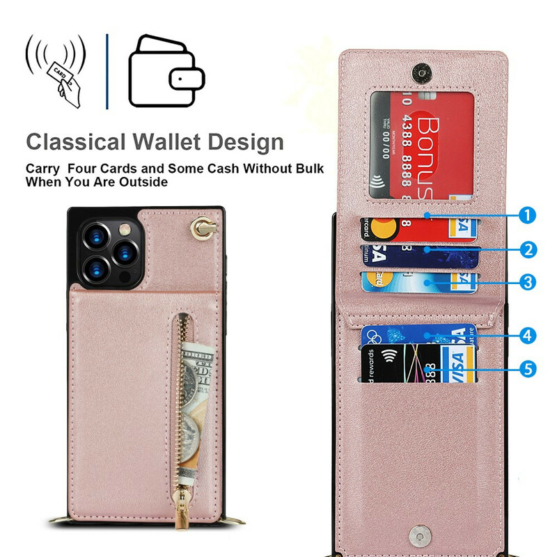 Coque iPhone 12 / 12 Pro Bandoulière Porte-cartes Coque iPhone 12 / 12 Pro Bandoulière Porte-cartes