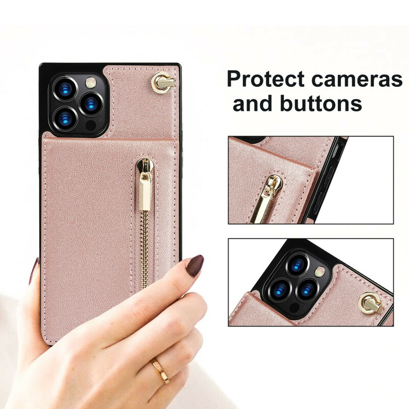 Coque iPhone 12 / 12 Pro Bandoulière Porte-cartes