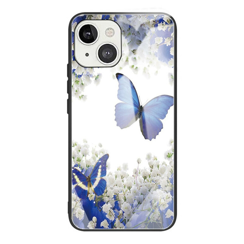 Coque iPhone 13 Mini Verre Trempé Papillons Design