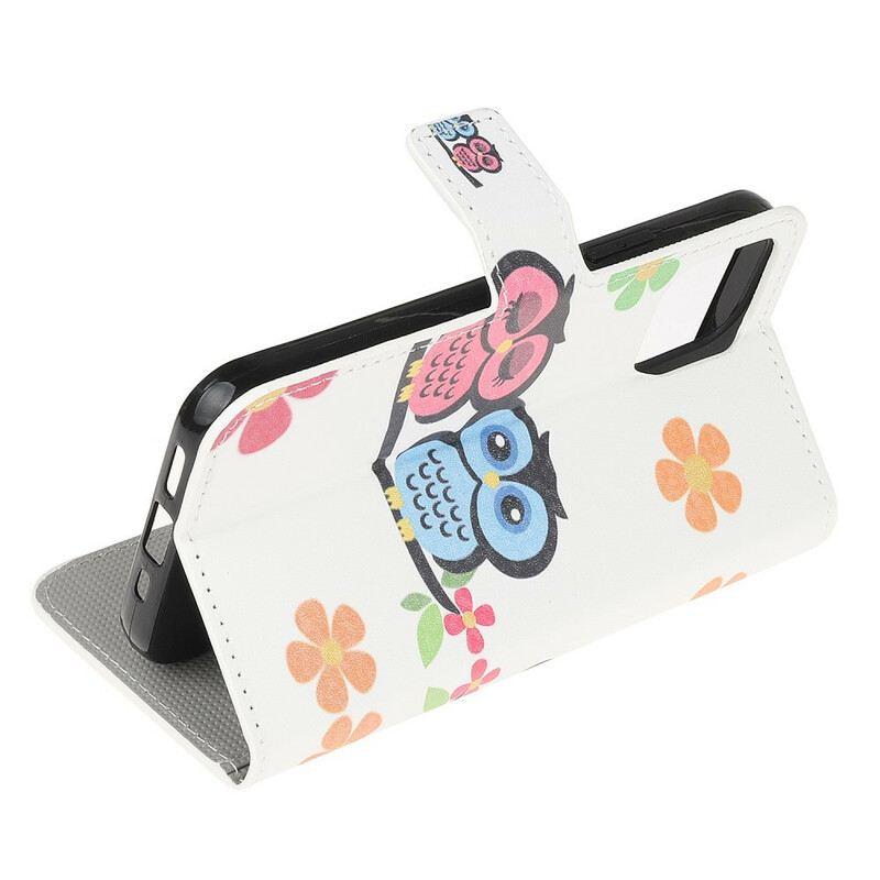Housse iPhone 13 Mini Couple de Hiboux Housse iPhone 13 Mini Couple de Hiboux